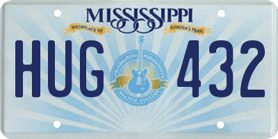 MS license plate HUG432