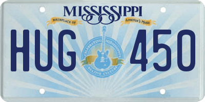 MS license plate HUG450