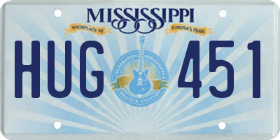 MS license plate HUG451