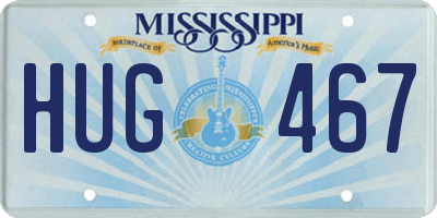 MS license plate HUG467