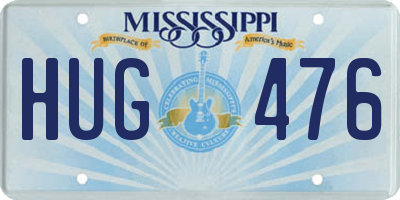 MS license plate HUG476