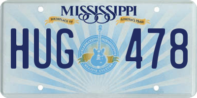 MS license plate HUG478