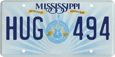 MS license plate HUG494