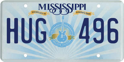 MS license plate HUG496