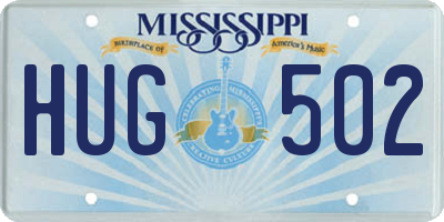 MS license plate HUG502