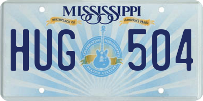 MS license plate HUG504