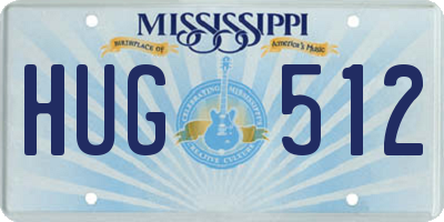 MS license plate HUG512