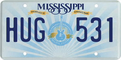 MS license plate HUG531