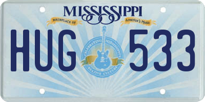 MS license plate HUG533
