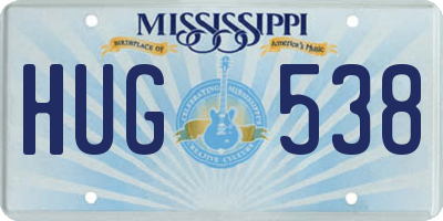 MS license plate HUG538