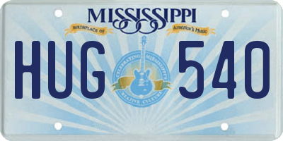 MS license plate HUG540