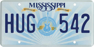 MS license plate HUG542