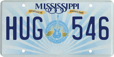 MS license plate HUG546