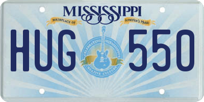 MS license plate HUG550