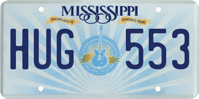 MS license plate HUG553