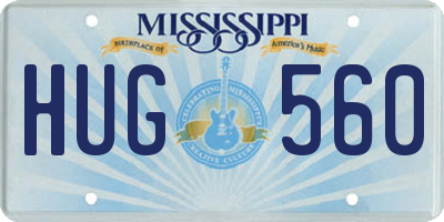 MS license plate HUG560