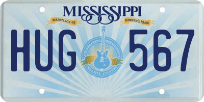 MS license plate HUG567