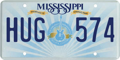 MS license plate HUG574