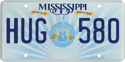 MS license plate HUG580
