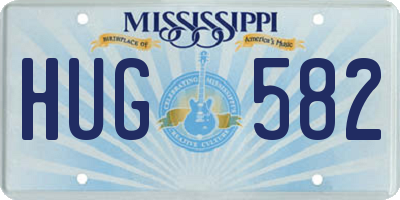MS license plate HUG582