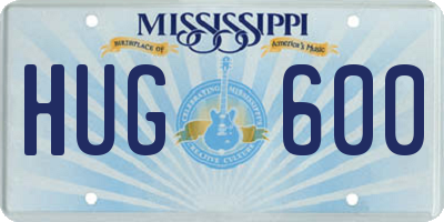 MS license plate HUG600