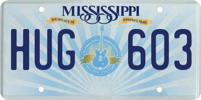 MS license plate HUG603