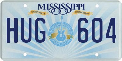 MS license plate HUG604
