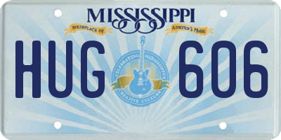 MS license plate HUG606