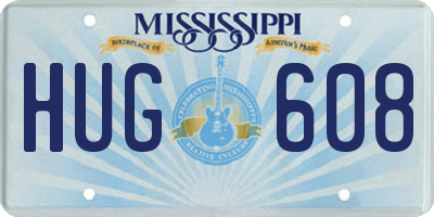 MS license plate HUG608