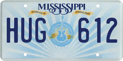 MS license plate HUG612