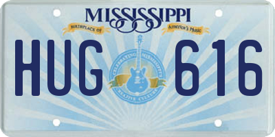 MS license plate HUG616