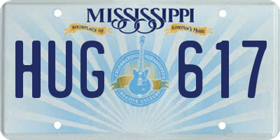 MS license plate HUG617