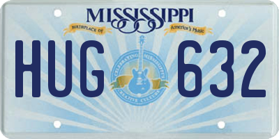 MS license plate HUG632