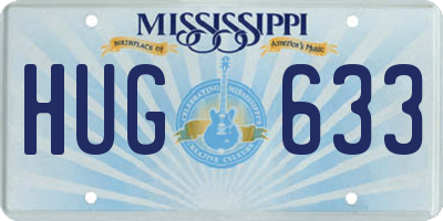 MS license plate HUG633