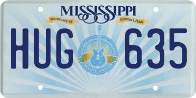 MS license plate HUG635
