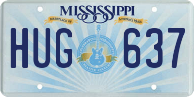 MS license plate HUG637