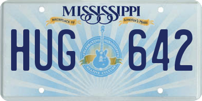 MS license plate HUG642