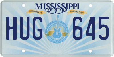 MS license plate HUG645