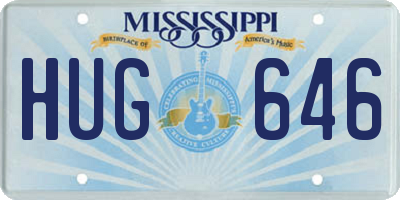 MS license plate HUG646
