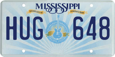 MS license plate HUG648