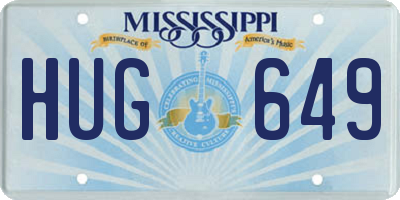 MS license plate HUG649
