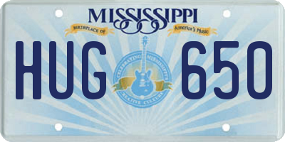 MS license plate HUG650