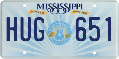 MS license plate HUG651