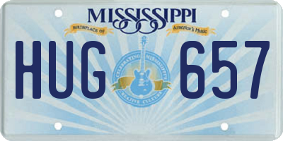 MS license plate HUG657