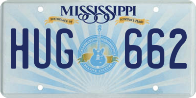 MS license plate HUG662