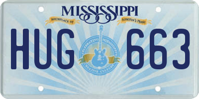 MS license plate HUG663
