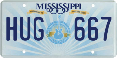 MS license plate HUG667