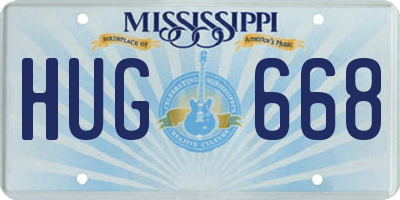 MS license plate HUG668