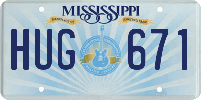 MS license plate HUG671