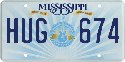 MS license plate HUG674